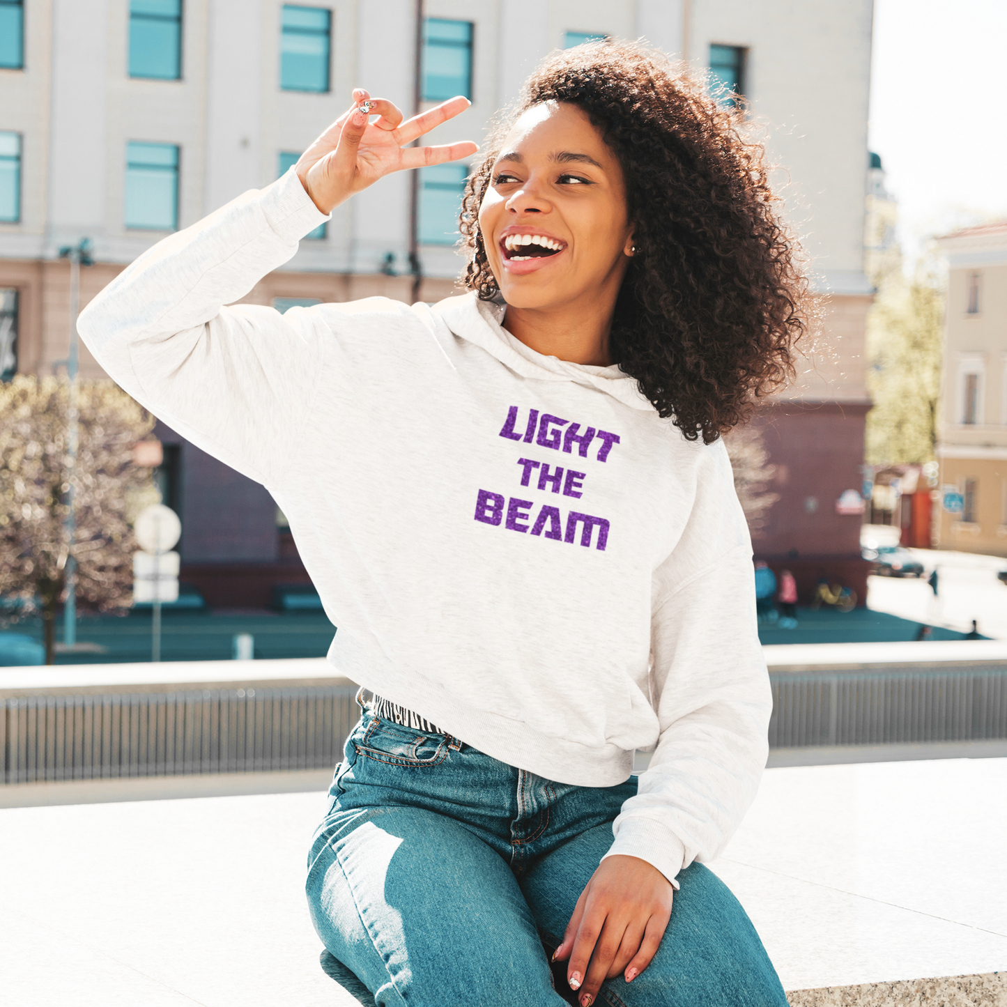 LIGHT THE BEAM CROPPED HOODIE